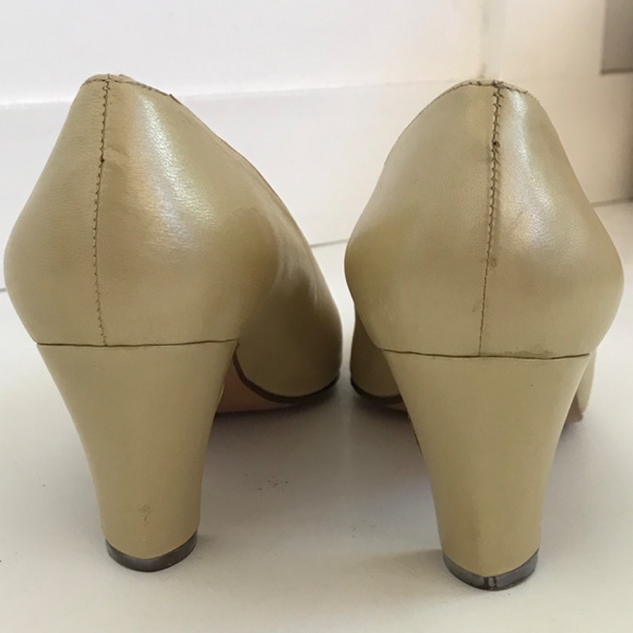 PHYLLIS POLAND Vintage Leather Heels Gold Pumps Gigi Women’s Size 8.5 - Picture 8 of 16